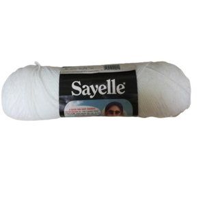 Sayelle Yarn 1001 White 100% Orlon 4 Ply 3.5 oz